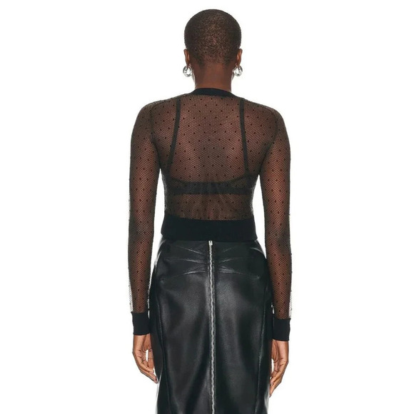 ALAÏA Sheer Bra in Noir Black 36 Womens Sheer Swiss Dot Bralette - Picture 12 of 15